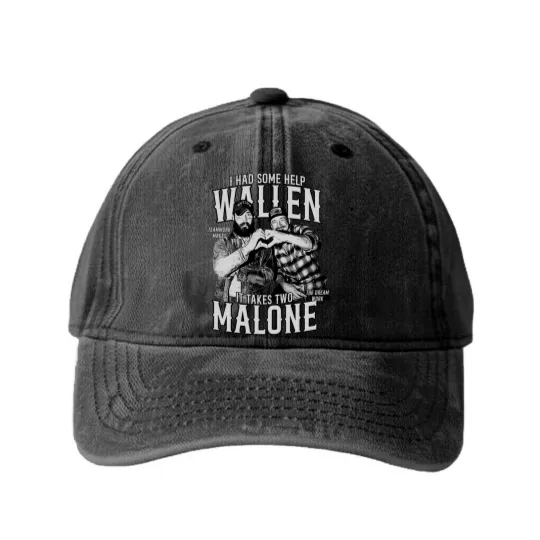 Discover Posty Wallen Washed Denim Baseball Caps, Morgan Malone Washed Denim Baseball Caps, Wallen And Malone Washed Denim Baseball Caps