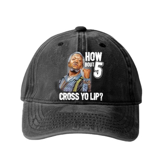 Discover 5 cross you lip Sanford and son tv show Redd foxx Washed Denim Baseball Caps