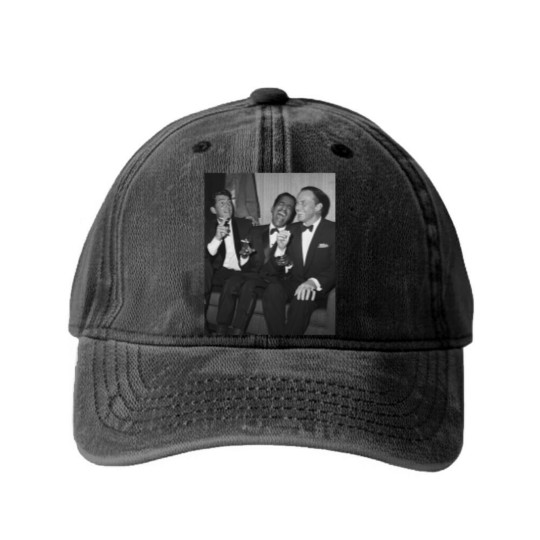 Discover The Rat Pack Frank Sinatra Sammy Davis Jr Dean Martin Las Vegas The Mob Rat Pack Classi Washed Denim Baseball Caps
