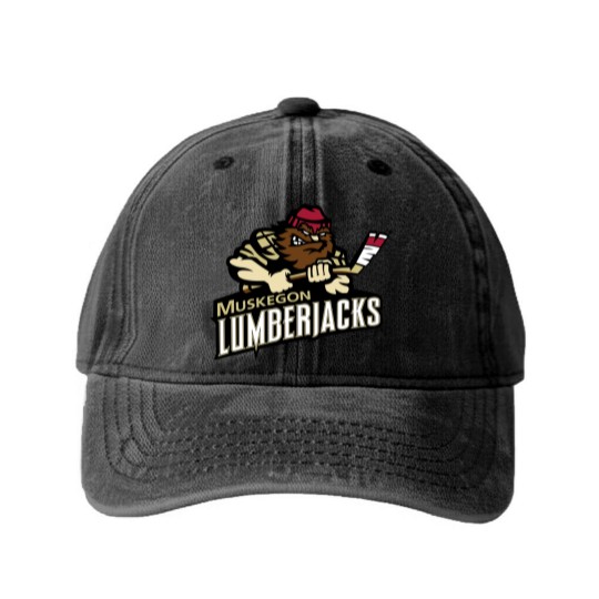 Discover Muskegon Lumberjacks Hockey Club Washed Denim Baseball Caps