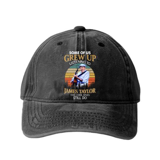 Discover some of us grew up listening to james taylor the cool ones still do vintage Washed Denim Baseball Caps