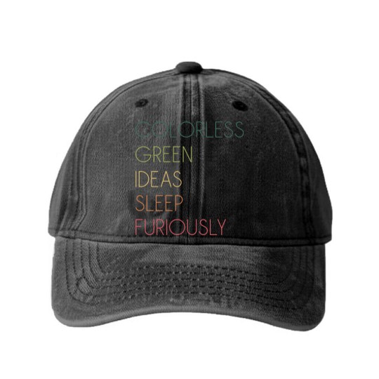 Discover Colorless Green Ideas Sleep Furiously Washed Denim Baseball Caps