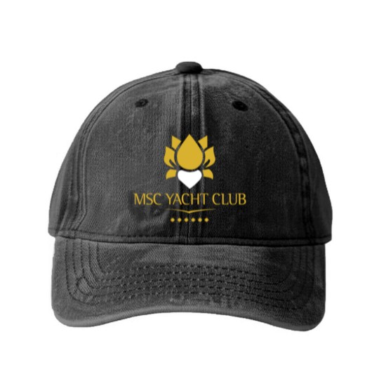 Discover MSC Yacht Club Logo Design Washed Denim Baseball Caps