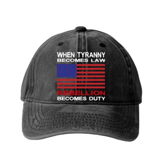 Discover When Tyranny Becomes Law Washed Denim Baseball Caps