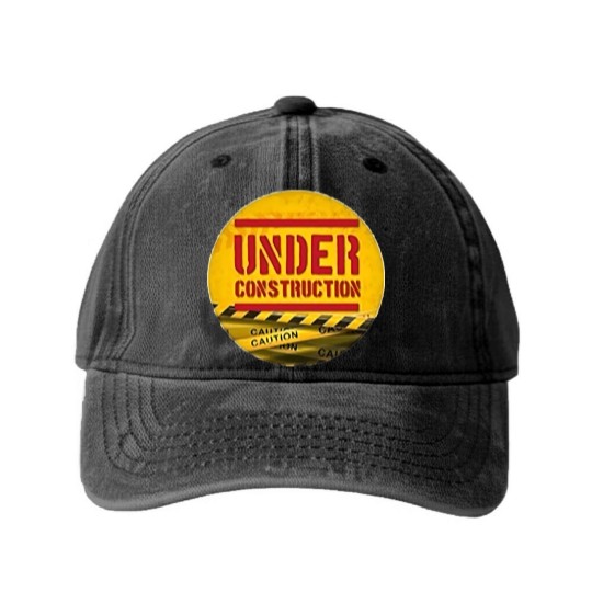 Discover under construction Washed Denim Baseball Caps
