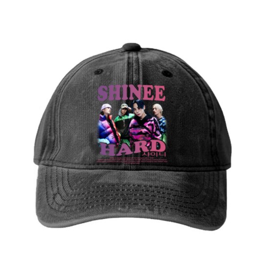 Discover Shinee Kpop Washed Denim Baseball Caps, Hard Album Washed Denim Baseball Caps v5, Shawol Washed Denim Baseball Caps, Onew Key Minho Taemin Washed Denim Baseball Caps