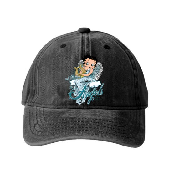 Discover Betty Boop I Believe in Angels Washed Denim Baseball Caps