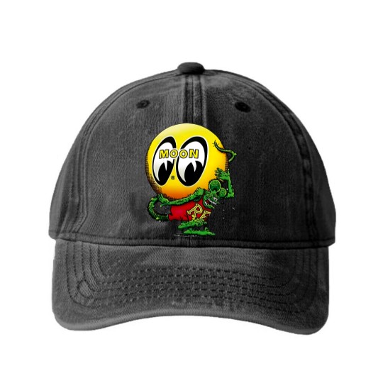 Discover Mooneyes and Rat Washed Denim Baseball Caps