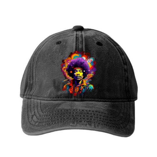 Discover jimmy hendrix Washed Denim Baseball Caps