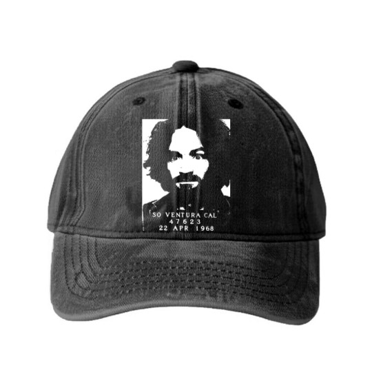 Discover Charles Manson Washed Denim Baseball Caps
