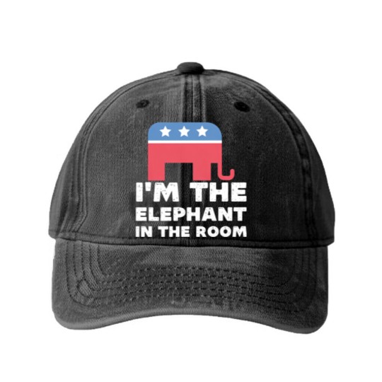 Discover I'm The Elephant In The Room Republican Gift Washed Denim Baseball Caps