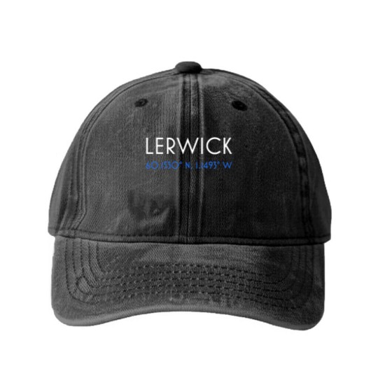 Discover Lerwick Shetland minimalist coordinates Washed Denim Baseball Caps