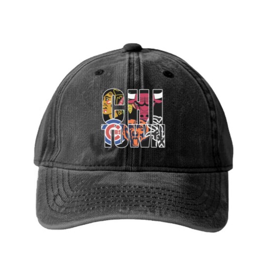 Discover Chicago Washed Denim Baseball Caps - Chi town chicago sports Washed Denim Baseball Caps