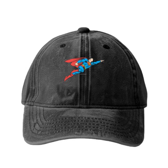 Discover Superman Flying Right Washed Denim Baseball Caps