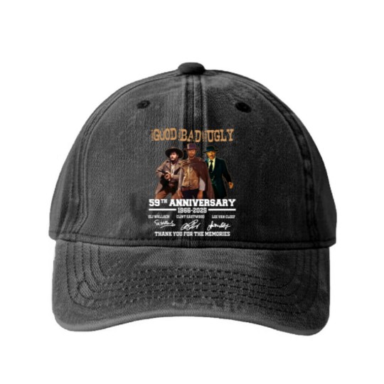 Discover The Bad Ugly Clint Eastwood Anniversary Washed Denim Baseball Caps