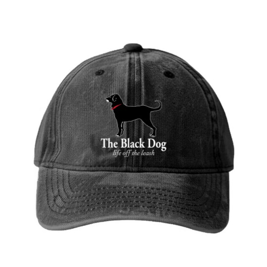 Discover The Black Dog Logo Life Off The Leash Washed Denim Baseball Caps