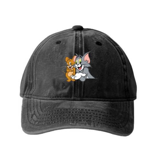 Discover Tom and Jerry Washed Denim Baseball Caps