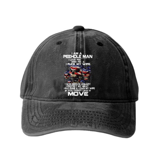 Discover i am a peehole man Washed Denim Baseball Caps