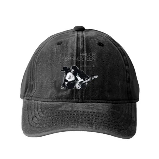 Discover Bruce Springsteen Born To Run Black Washed Denim Baseball Caps