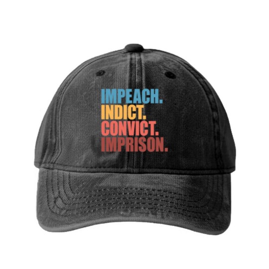 Discover Trump Impeach, Anti Trump Protest Washed Denim Baseball Caps