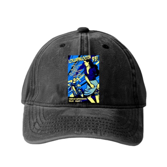 Discover Lollapalooza 1993 Washed Denim Baseball Caps