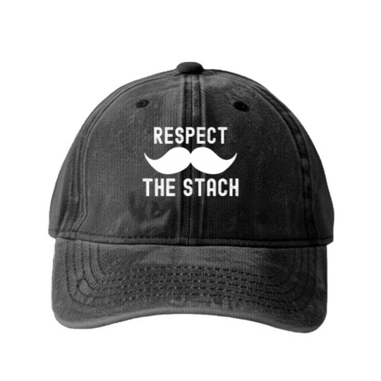 Discover funny mustache respect the stache t Washed Denim Baseball Caps