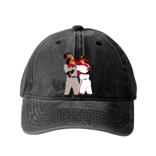 Discover Jason Varitek Alex Rodriguez Brawl Washed Denim Baseball Caps