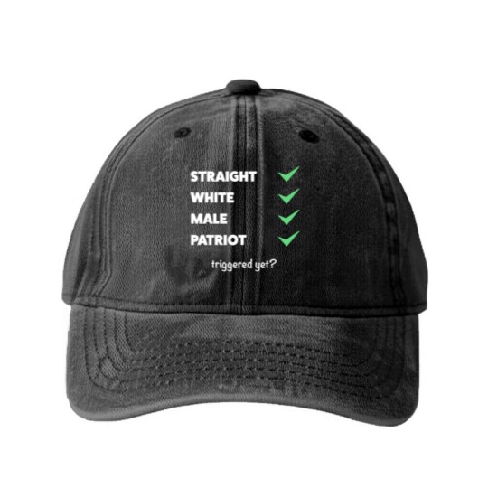 Discover Anti Woke - Funny Conservative Washed Denim Baseball Caps
