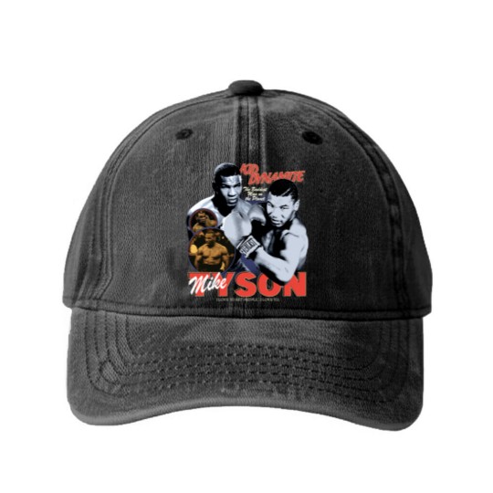 Discover Mike Tyson Vintage Kid Dynamite Bootleg Style Washed Denim Baseball Caps