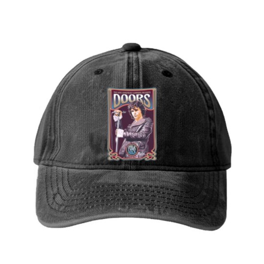 Discover The Doors Washed Denim Baseball Caps THE DOORS Folk Rock Washed Denim Baseball Caps