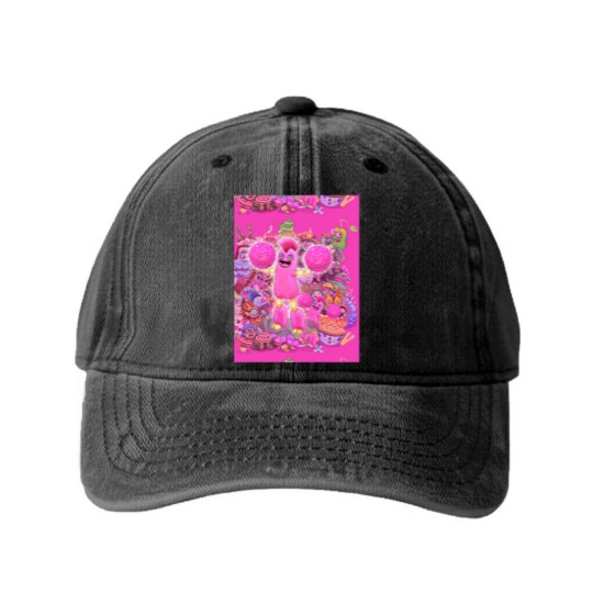 Discover My Singing Monsters characters Pompom Graphic Washed Denim Baseball Caps