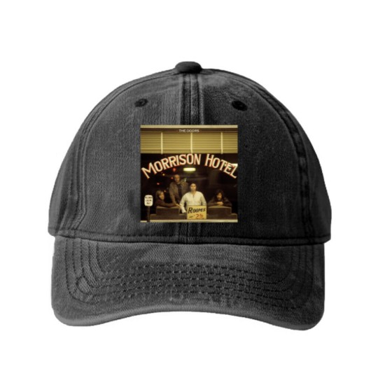 Discover Hot The Doors Morrison Hotel Album Washed Denim Baseball Caps
