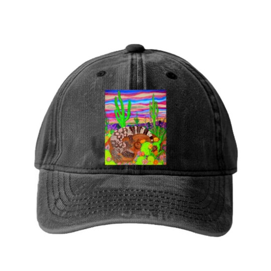 Discover Arizonna Gila Monster Washed Denim Baseball Caps