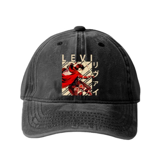 Discover Levi Ackerman - Captain Levi - Washed Denim Baseball Caps