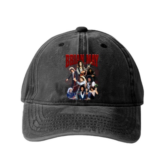 Discover Brian May Washed Denim Baseball Caps