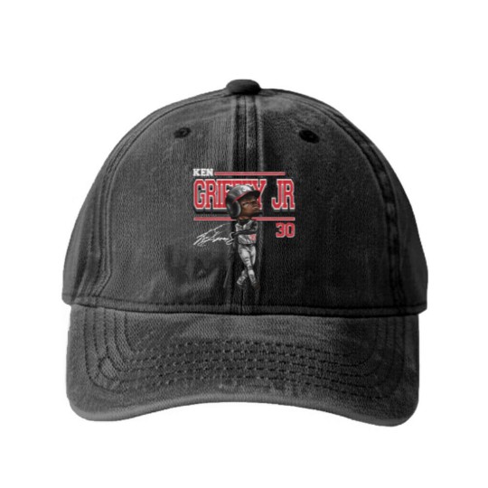 Discover Ken Griffey Jr. Cartoon - Ken Griffey Jr - Washed Denim Baseball Caps