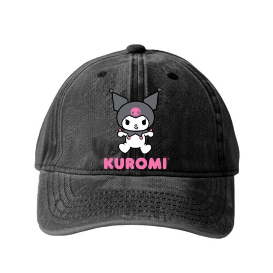 Discover Kuromi Character Washed Denim Baseball Caps