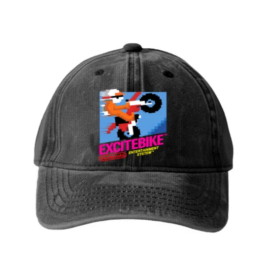 Discover NES Excitebike Transparent Washed Denim Baseball Caps