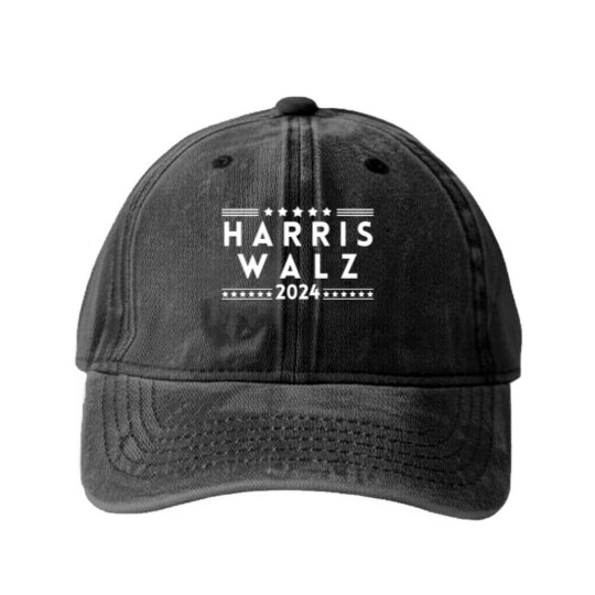 Discover Harris Walz 2024 | Kamala Harris Tim Walz Washed Denim Baseball Caps