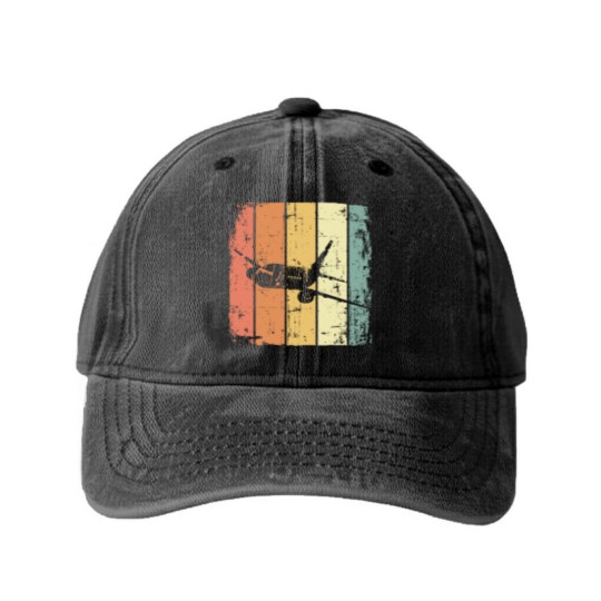 Discover Airplane Vintage Passenger Airplane Washed Denim Baseball Caps