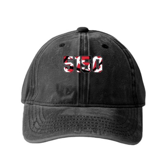 Discover 5150 E  V  H Guitar Inspired Illustration Washed Denim Baseball Caps