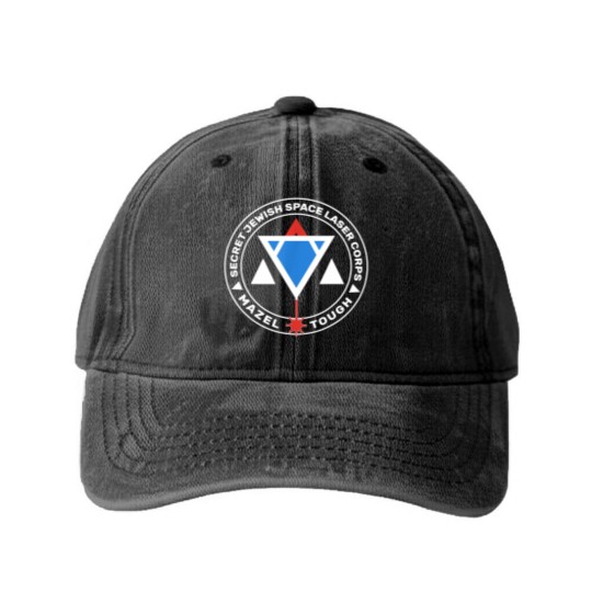 Discover Secret Jewish Space Laser Corps Washed Denim Baseball Caps