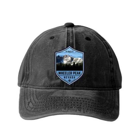 Discover Wheeler Peak In Nevada Washed Denim Baseball Caps