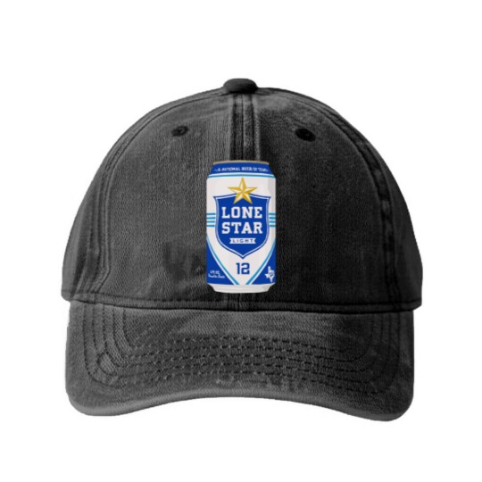Discover Lone Star Light Can Washed Denim Baseball Caps