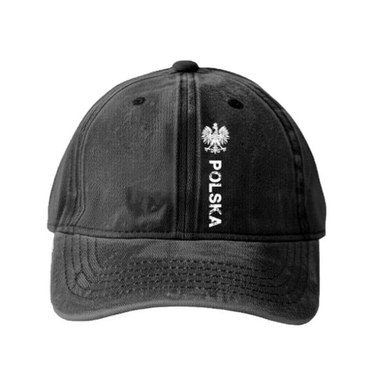 Discover Polska Washed Denim Baseball Caps