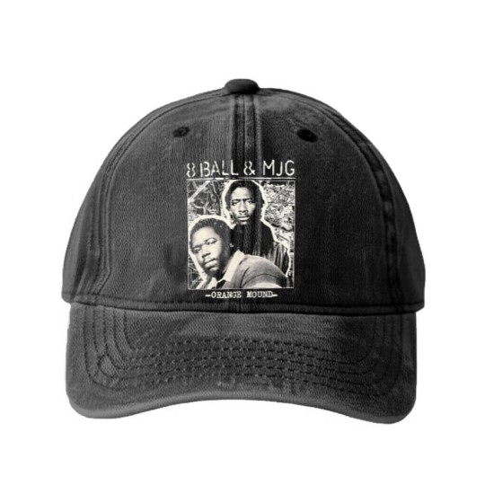 Discover 8Ball & MJG Washed Denim Baseball Caps Rapper Vintage Washed Denim Baseball Caps
