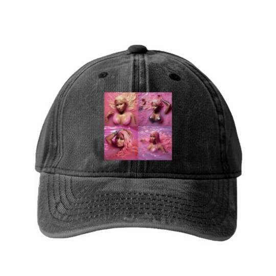 Discover Nicki Minaj Washed Denim Baseball Caps, Write A Rap, Pink Friday 2 Washed Denim Baseball Caps, Nicki Minaj Tour Washed Denim Baseball Caps
