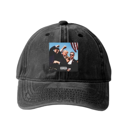 Discover TRUMP Album Cover Shooting Washed Denim Baseball Caps