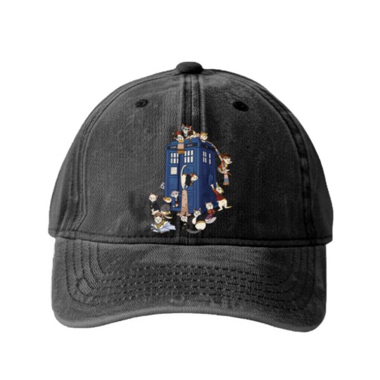 Discover Doctor Cat Washed Denim Baseball Caps, Doctor Who Washed Denim Baseball Caps, Time Lord Washed Denim Baseball Caps
