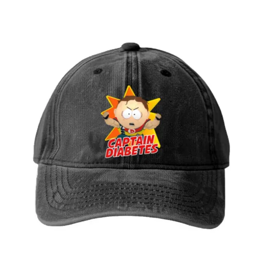 Discover SouthPark Captain Diabetess Scott Malkinson Washed Denim Baseball Caps